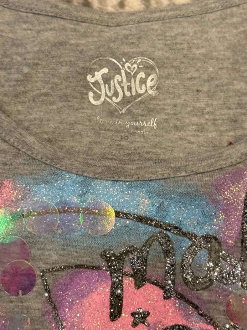 Justice girls size 10 gray 